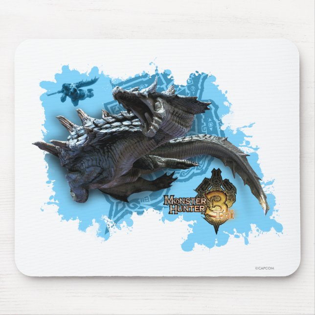 Lagiacrus chasing Hunter Mouse Pad (Front)