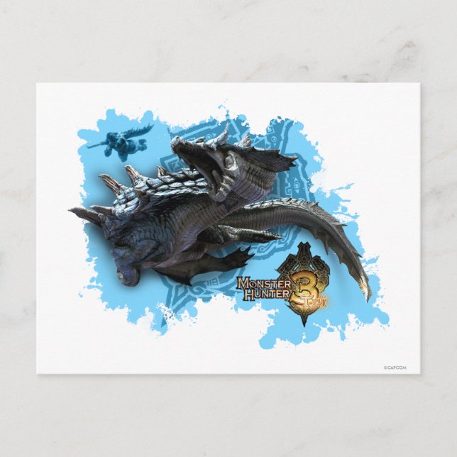 Lagiacrus chasing Hunter Postcard (Front)