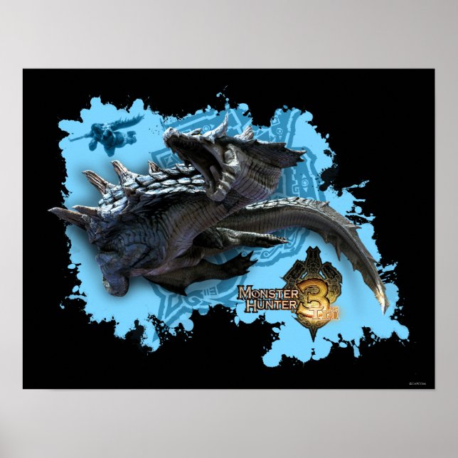 Lagiacrus chasing Hunter Poster (Front)