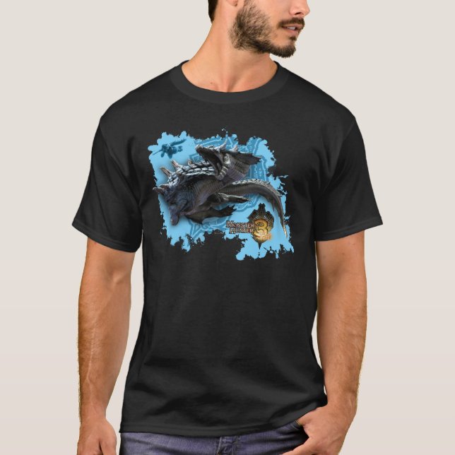 Lagiacrus chasing Hunter T-Shirt (Front)