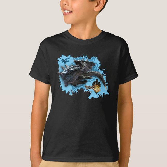 Lagiacrus chasing Hunter T-Shirt (Front)