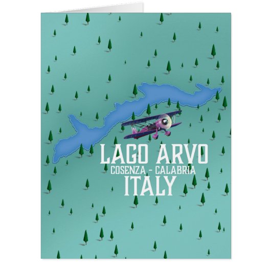 lago arvo Italy travel map Cards (Front)