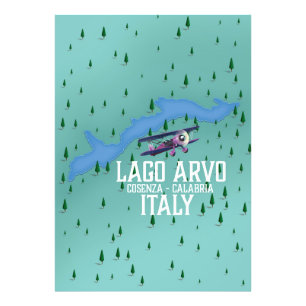 lago arvo Italy travel map Photo Print