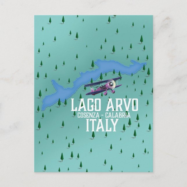 lago arvo Italy travel map Postcard (Front)