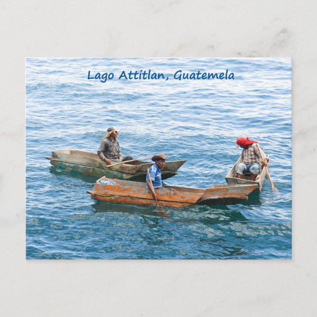 Lago Atitlan fishermen on the lake postcard (Front)