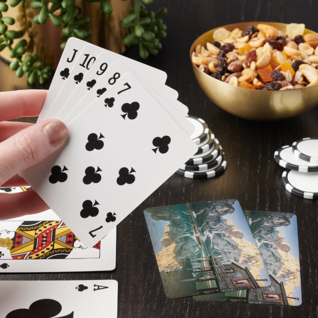 Lago di Braies in the Dolomites in Italy Poker Cards (In Situ)