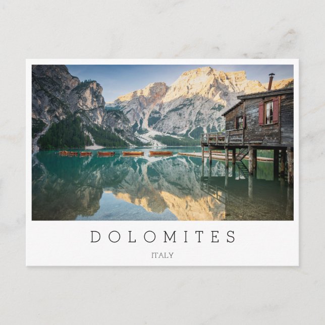 Lago di Braies in the Dolomites in italy Postcard (Front)