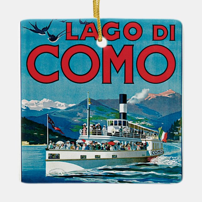 Lago di Como Ceramic Ornament (Front)