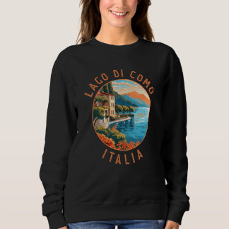 Lago di Como Italia Distressed Circle Vintage Sweatshirt