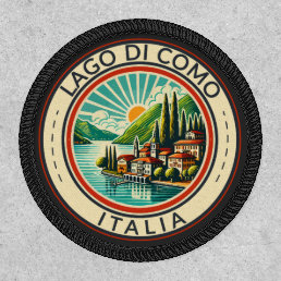 Lago di Como Italia Illustration Travel Art Badge