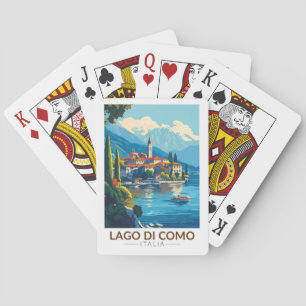 Lago di Como Italia Lombardia Travel Art Vintage Poker Cards