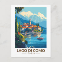 Lago di Como Italia Lombardia Travel Art Vintage