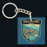 Lago di Como Italia Travel Art Badge Keychain<br><div class="desc">Lake Como vector art design. Lake Como,  in Northern Italy’s Lombardy region,  is an upscale resort area known for its dramatic scenery,  set against the foothills of the Alps.</div>