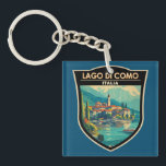 Lago di Como Italia Travel Art Badge Keychain<br><div class="desc">Lake Como vector art design. Lake Como,  in Northern Italy’s Lombardy region,  is an upscale resort area known for its dramatic scenery,  set against the foothills of the Alps.</div>