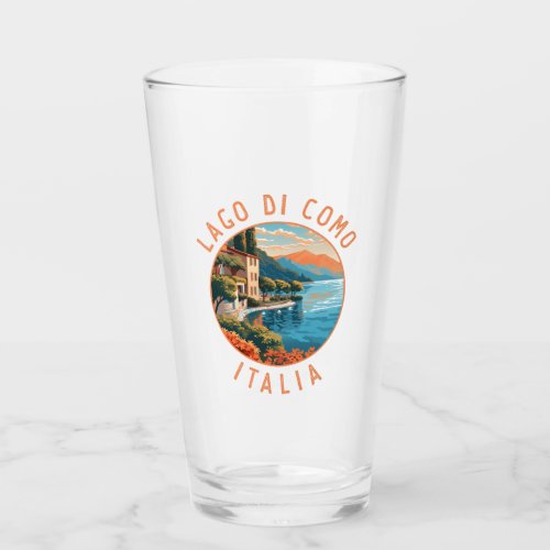 Lago di Como Italia Travel Art Vintage Glass