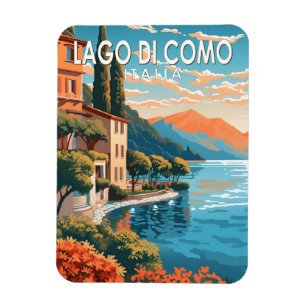 Lago di Como Italia Travel Art Vintage Magnet