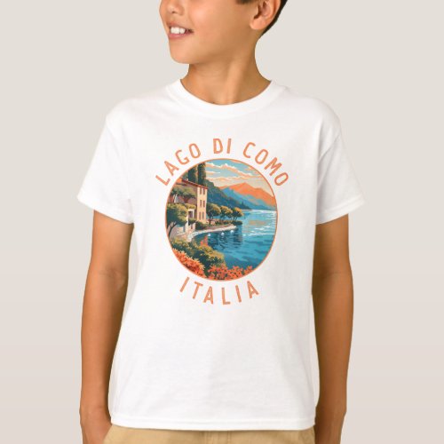 Lago di Como Italia Travel Art Vintage T_Shirt