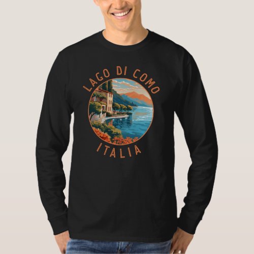 Lago di Como Italia Travel Art Vintage T_Shirt