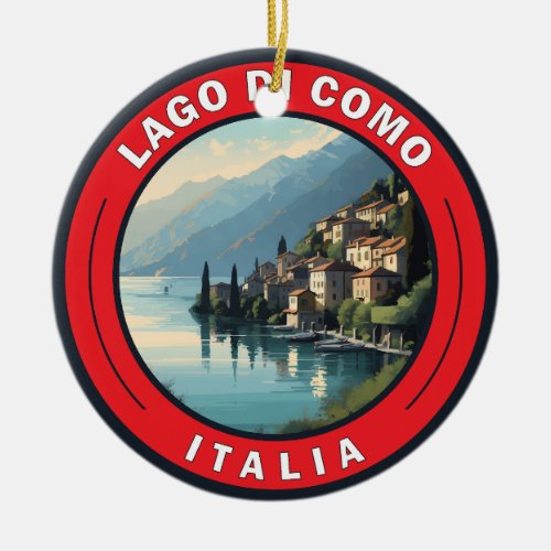 Lago di Como Italy Badge Ceramic Ornament