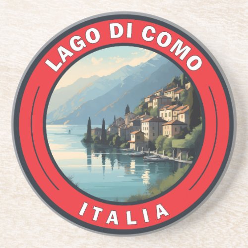 Lago di Como Italy Badge Coaster
