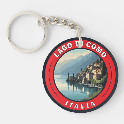 Lago di Como Italy Badge Keychain