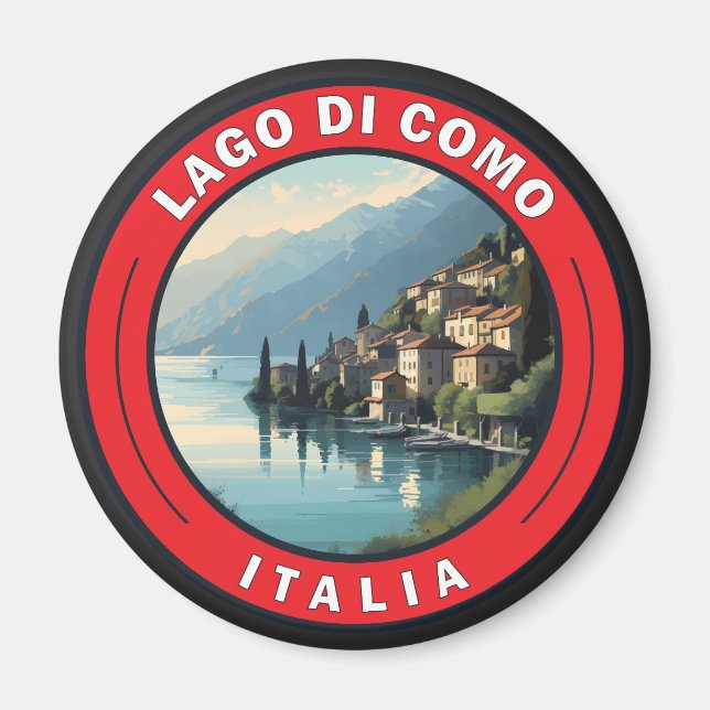 Lago di Como Italy Badge Magnet (Front)