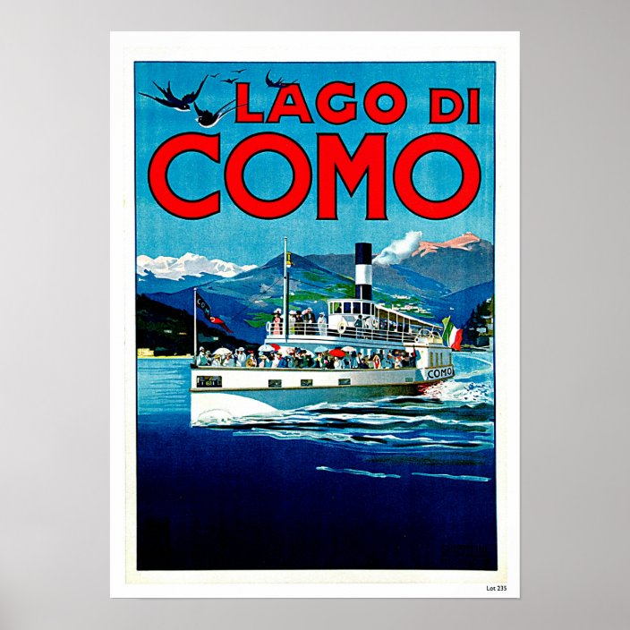 Lago Di Como Lake Italy Vintage Travel Poster Zazzle Com