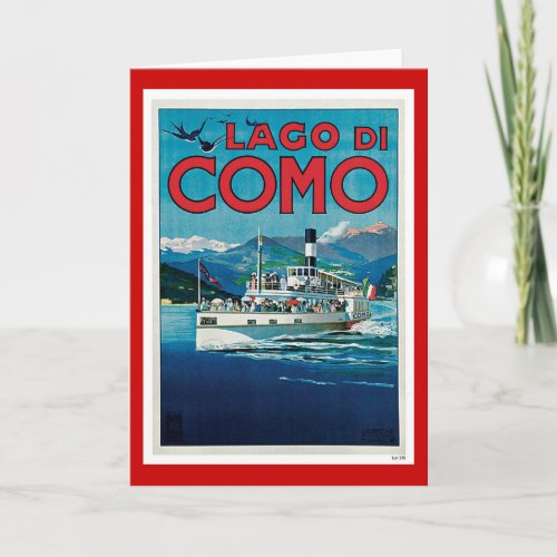 Lago di Como Vintage Italian Travel Poster Holiday Card