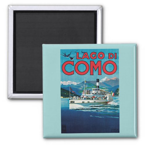Lago Di Como Vintage Travel Poster Magnet