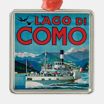 Lago Di Como Vintage Travel Poster Metal Ornament