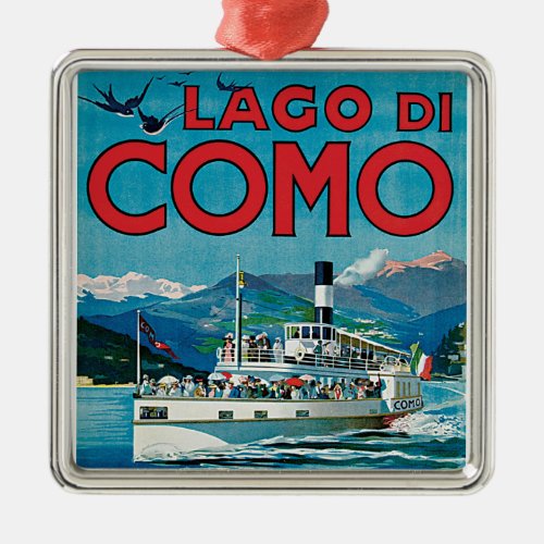 Lago Di Como Vintage Travel Poster Metal Ornament