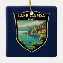 Lago di Garda Italia Travel Art Vintage Ceramic Ornament