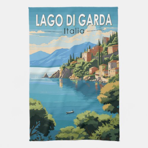 Lago di Garda Italia Travel Art Vintage Kitchen Towel