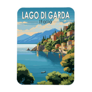 Lago di Garda Italia Travel Art Vintage Magnet