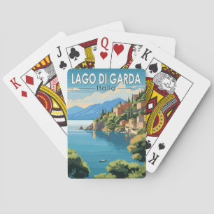 Lago di Garda Italia Travel Art Vintage Poker Cards
