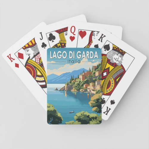 Lago di Garda Italia Travel Art Vintage Poker Cards