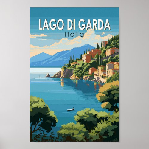 Lago di Garda Italia Travel Art Vintage Poster