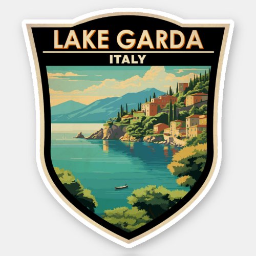Lago di Garda Italia Travel Art Vintage Sticker