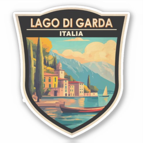 Lago di Garda Italia Travel Art Vintage Sticker