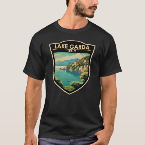 Lago di Garda Italia Travel Art Vintage T_Shirt