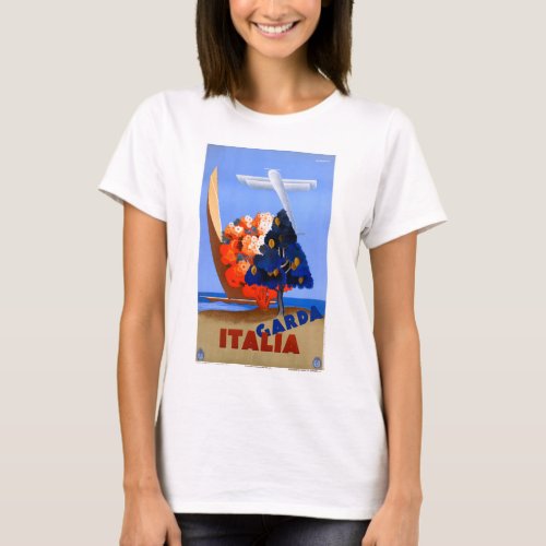 Lago di Garda Lake Garda Italy Vintage Poster T_Shirt