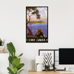 Lago di Garda, Lake Garda, Italy Vintage Travel, L Poster