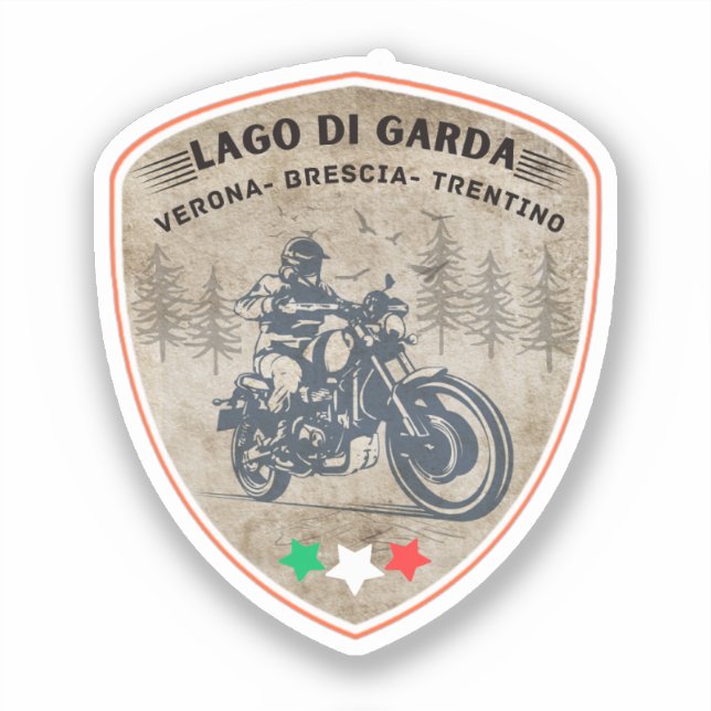  lago di garda - lake garda pass italian alps moto sticker (Front)