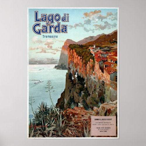 Lago di Garda Lake Garda Vintage Poster