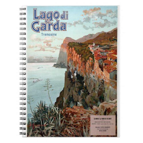 Lago di Garda Lake Garda Vintage Poster Notebook