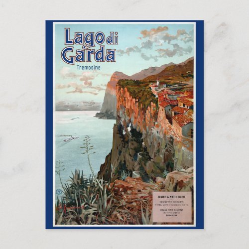 Lago di Garda Lake Garda Vintage Poster Postcard