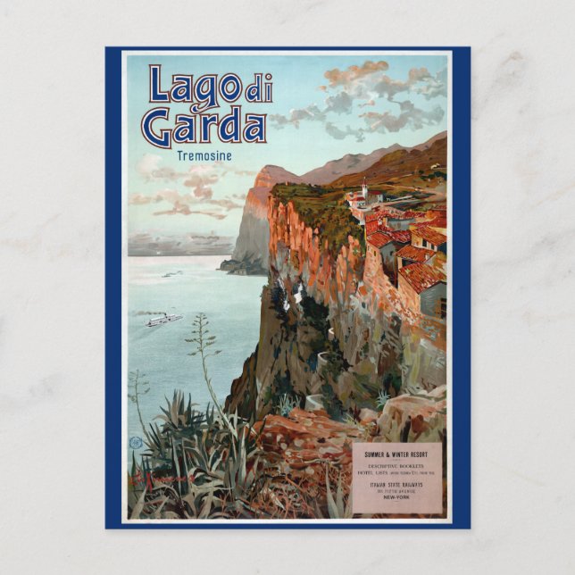 Lago di Garda Lake Garda Vintage Poster Postcard (Front)