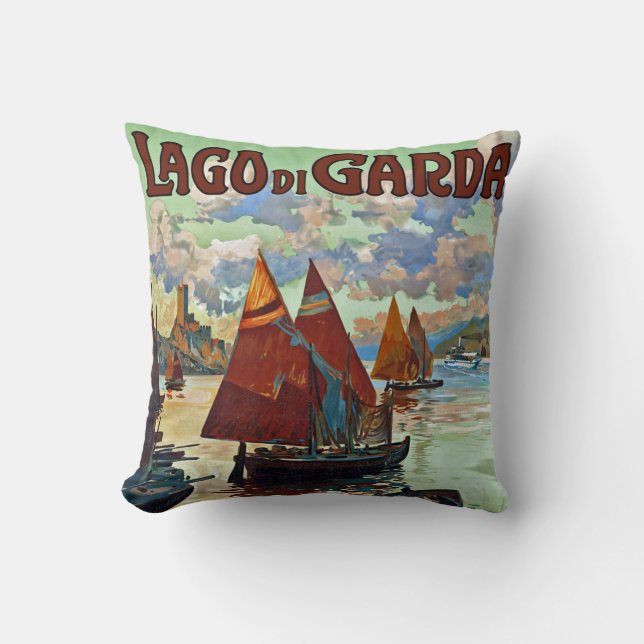 Lago di Garda Throw Pillow (Front)
