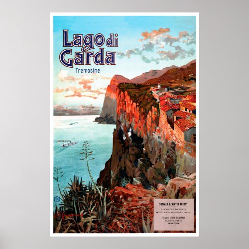 Lago di Garda Tremonsine Italy Travel Poster