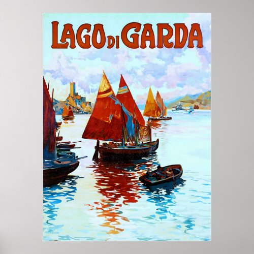 Lago di Garda  Vintage Italian Travel Poster